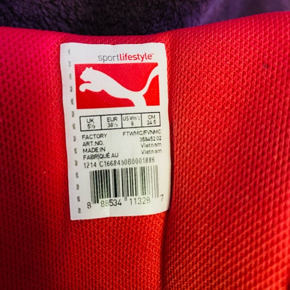 Puma Fuchsia and White High-Tops - Picture 6 of 6